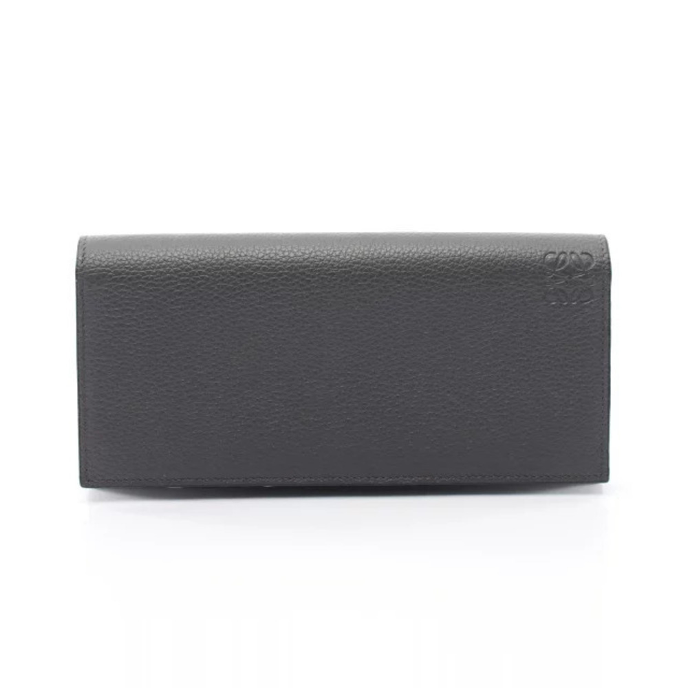 Loewe Long Horizontal Wallet Bi fold Leather Gray